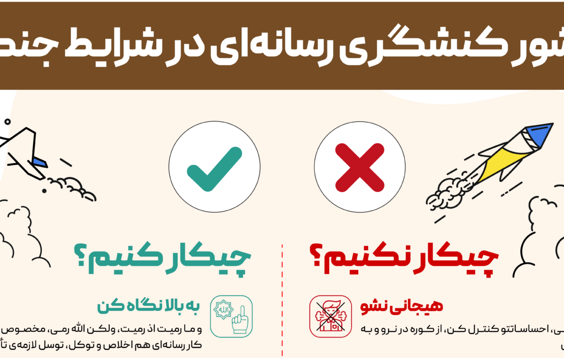 عکس| منشور کنشگری رسانه ای در شرایط جنگی
